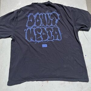 Men’s Donut T-Shirt Black Huge Spell-Out 3XL Oversized Media Street Hip Hop City